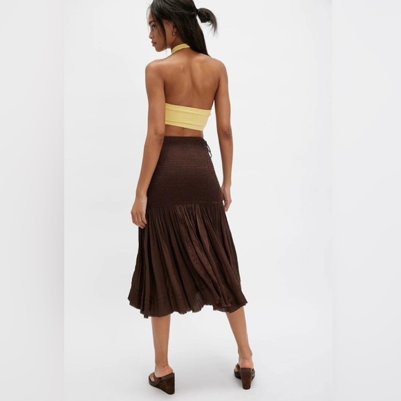 🆕 Free People Maya Strapless Brown convertible midi Dress or skirt size medium - Picture 5 of 14